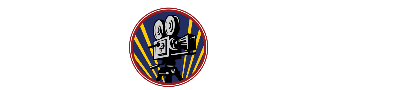 Dry Humor Media Logo with an image of an old-time movie camera